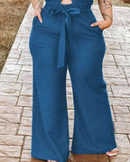 Stylish plus size wide leg jumpsuit