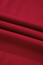 Racing Red Solid Color Cropped Tank Top and Jogger Pants Set