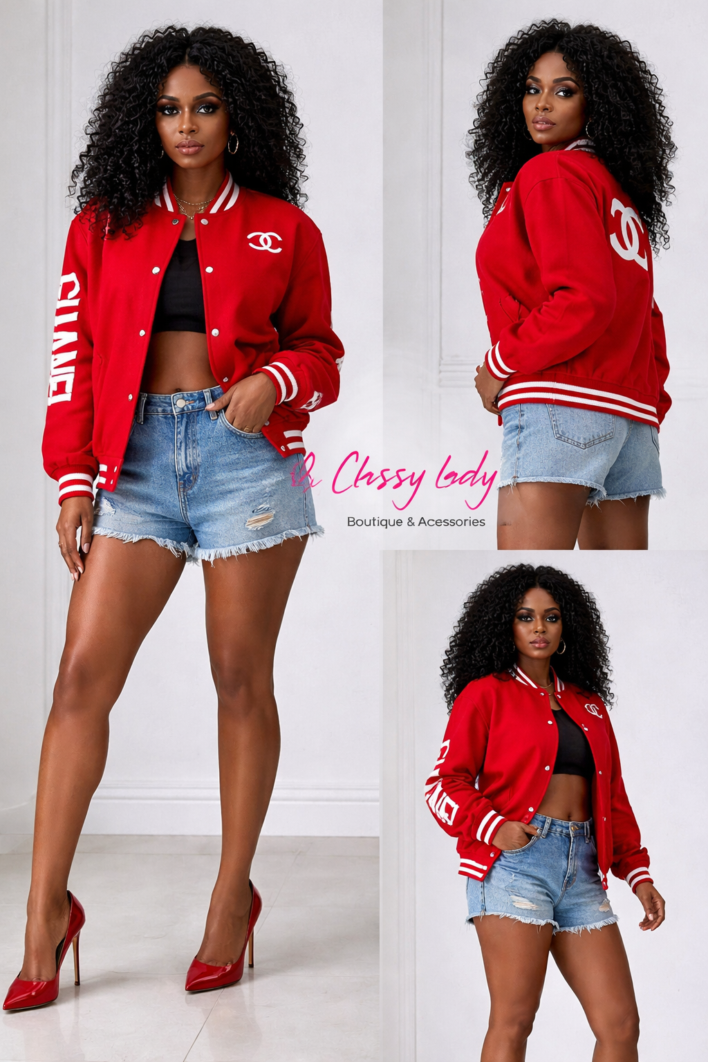 Letter Printed Bomber Jacket