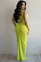 Ruched Mesh Maxi dress
