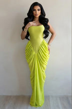 Ruched Mesh Maxi dress
