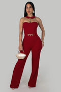 Love in Paris Jumpsuit -Red